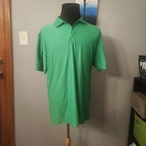 NIKE GOLF DRI-FIT Large Men's S/S Polyester Spandex Polo Shirt Textured Green